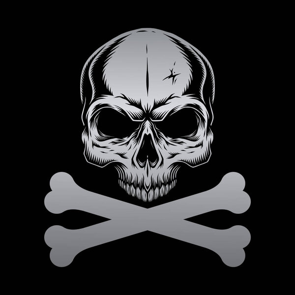 Skull vector With Silver Color