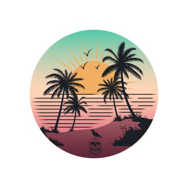 Okyanus ve sahil manzarası. 