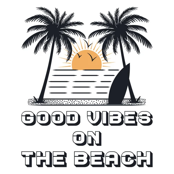 Good Vibes Beach — Stock Vector
