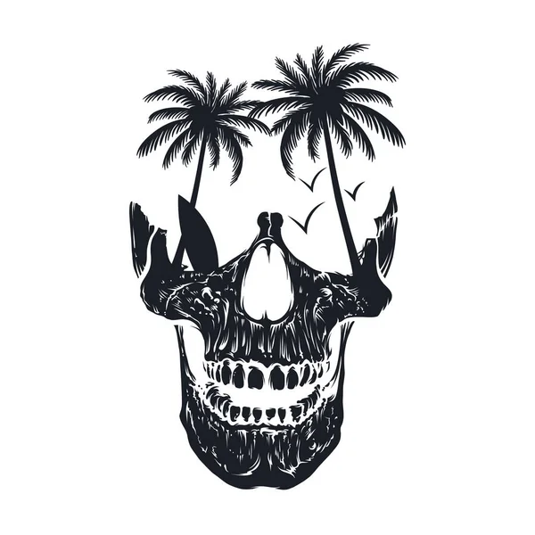 Summer Time Skull Island — Wektor stockowy