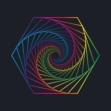 Altıgen sarmal girdap tasarımı sanat eseri