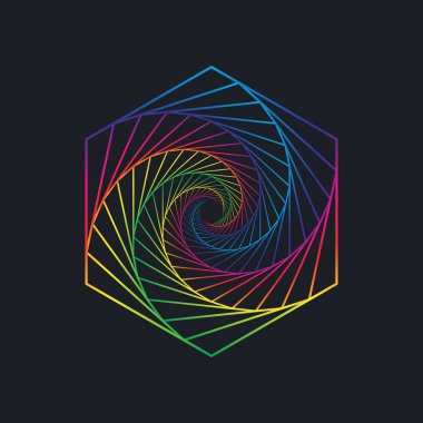 Altıgen sarmal girdap tasarımı sanat eseri