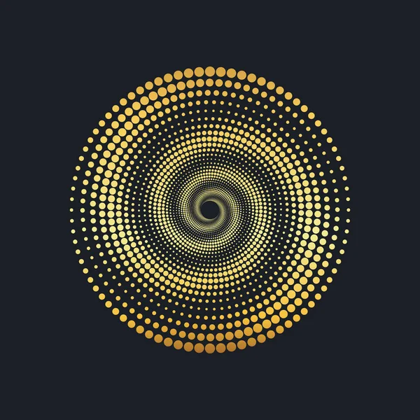 Imponente Disegno Spirale Punteggiata Vortice — Vettoriale Stock