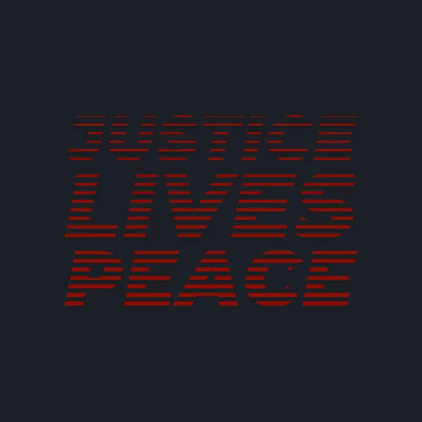 Justice Vit Paix Typographie Lettre Demi Teinte — Image vectorielle