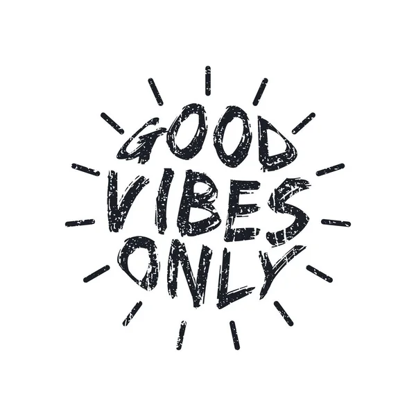 Good Vibes Only Lettering Typography Design — Stock Vector