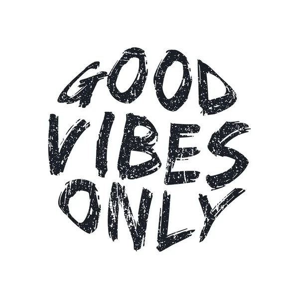 Good Vibes Only Lettering Typography Design — Stock Vector