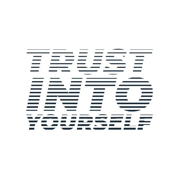 Trust Yourself Halftone Line Letter Typography — Stock Vector