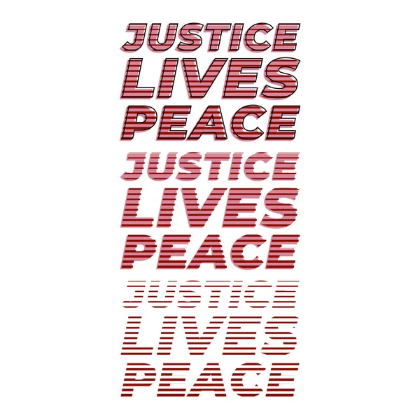 Justice Vit Paix Typographie Lettre Demi Teinte — Image vectorielle