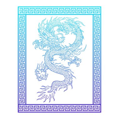 Geleneksel antik ejderha sanat tasarımı.