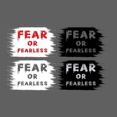 Korku ya da korkusuz yazı efekti ile boya dokusu arka planı