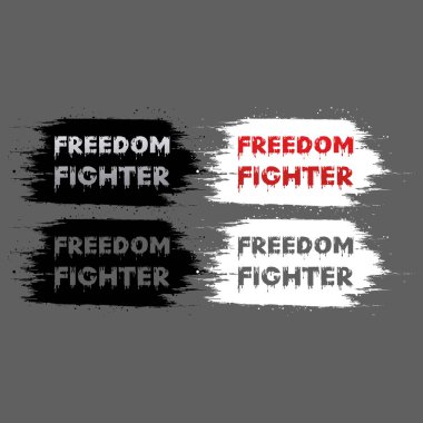 Özgürlük savaşçısı. Boya dokusu arkaplanlı tipografi metin efekti
