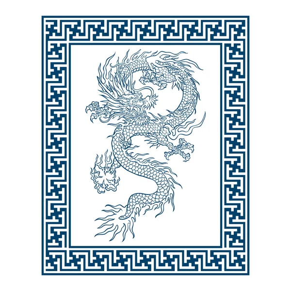 Geleneksel antik ejderha sanat tasarımı.