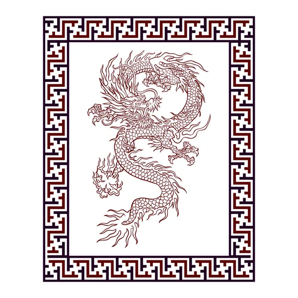 Geleneksel antik ejderha sanat tasarımı.