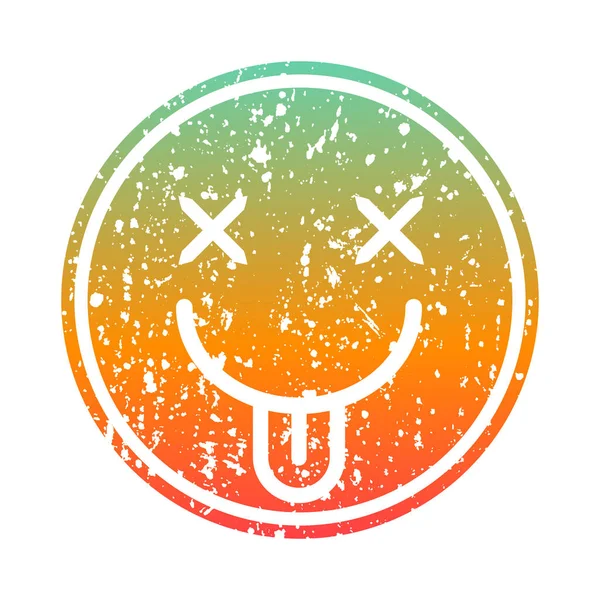 Emoji Drôle Avec Motif Texture Graveleuse — Image vectorielle