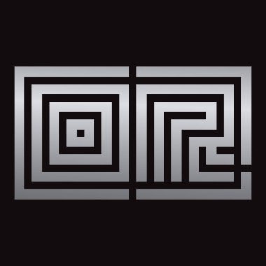 Ya da Harf Labirenti Typography Tasarım Vektörü İllüstrasyonu