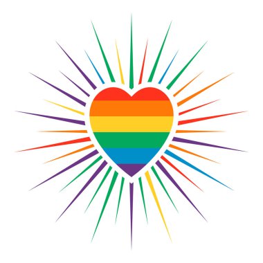 LGBTQ Onur Ayı. Gökkuşağı renklerinde aşkın simgesi ve simgesi. Düzenlenebilir, EPS 10, Vektör İllüstrasyonu.