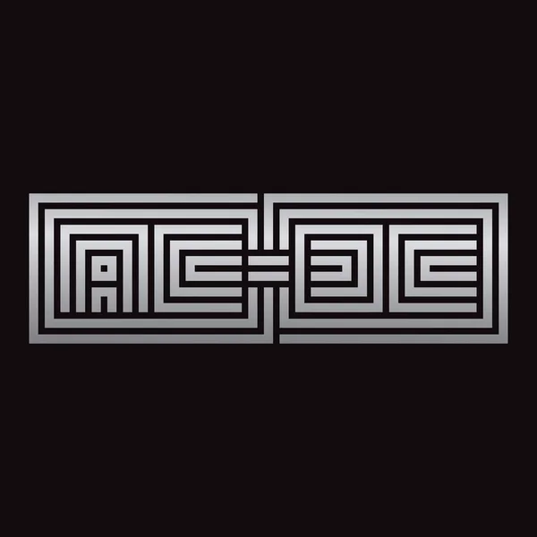 Acdc Letras Laberinto Tipografía Diseño Vector Ilustración — Archivo Imágenes Vectoriales