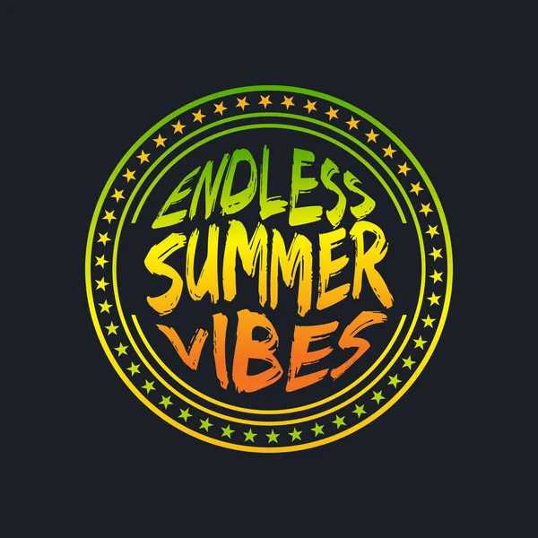 Vibos Summer Endless Tipografia Letras — Vetor de Stock