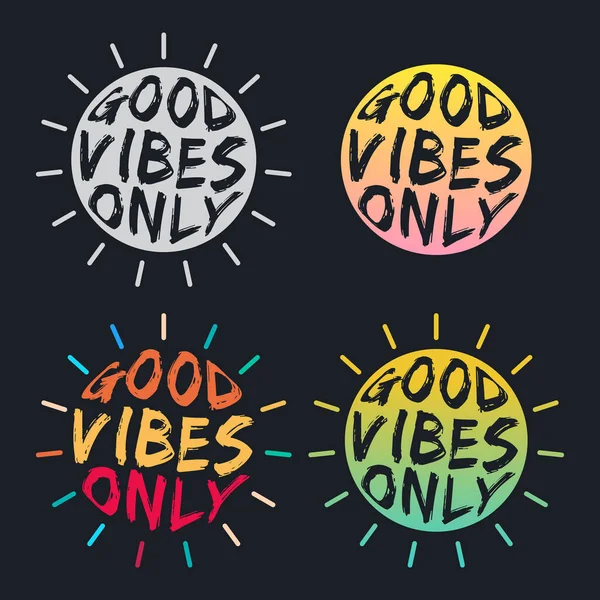 Good Vibes Only Lettering Typography Design Artwork Collection — Stock Vector