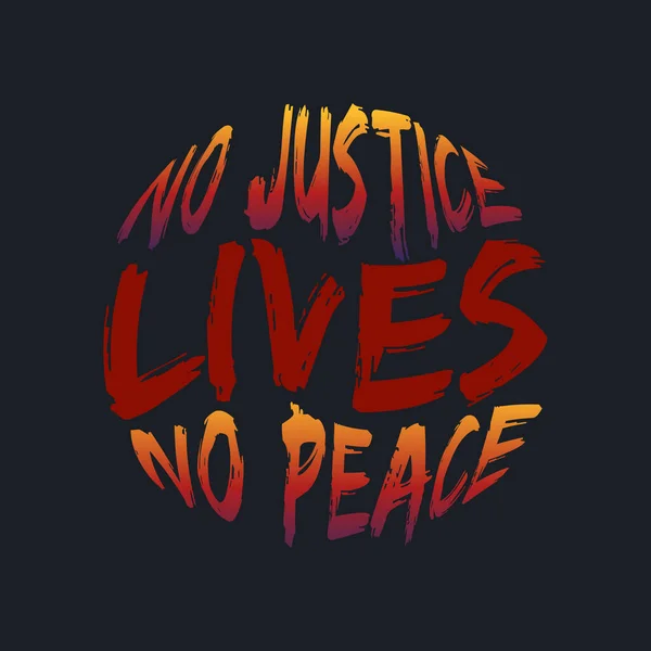 Justice Lives Peace Lettrage Typographie Design Artwork — Image vectorielle