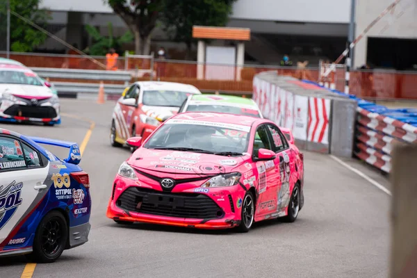 Chiangmai November 2021 Toyota Racing Autó Pályán Közúti Nagy Sebességgel — Stock Fotó