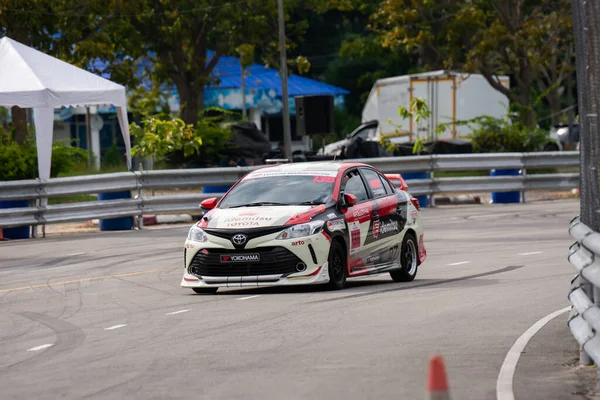 Chiangmai November 2021 Toyota Racing Autó Pályán Közúti Nagy Sebességgel — Stock Fotó