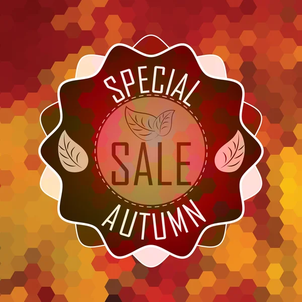 Sale badge, autumn sale label, autumn sale banner. geometric background. — Stock Vector