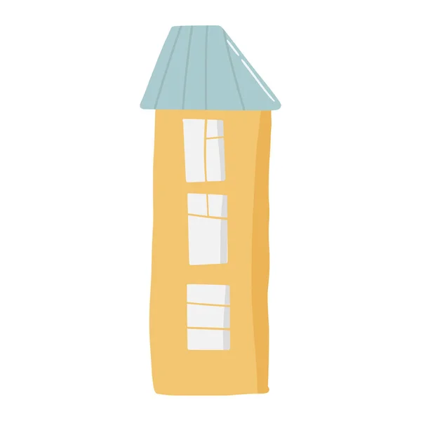 Bonita Casa Garabatos Estilo Dibujado Mano Diseño Infantil Habitación Ropa — Archivo Imágenes Vectoriales