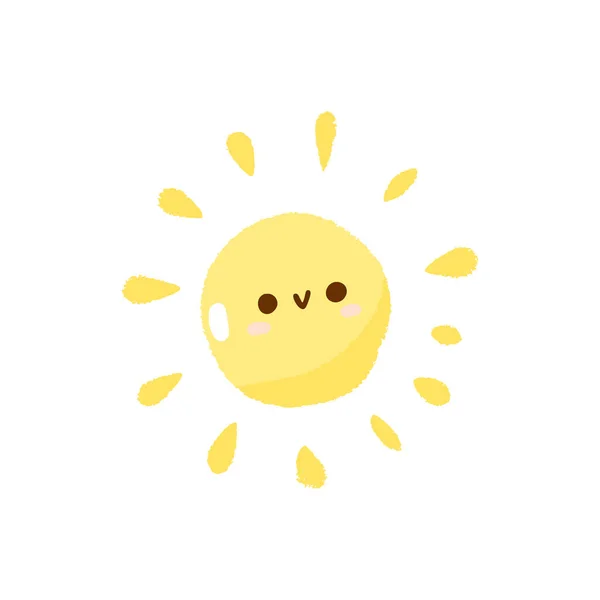 Cute Concept Sun Icon Background Sunlight Weather Clipart Cartoon Vector — Stock Vector