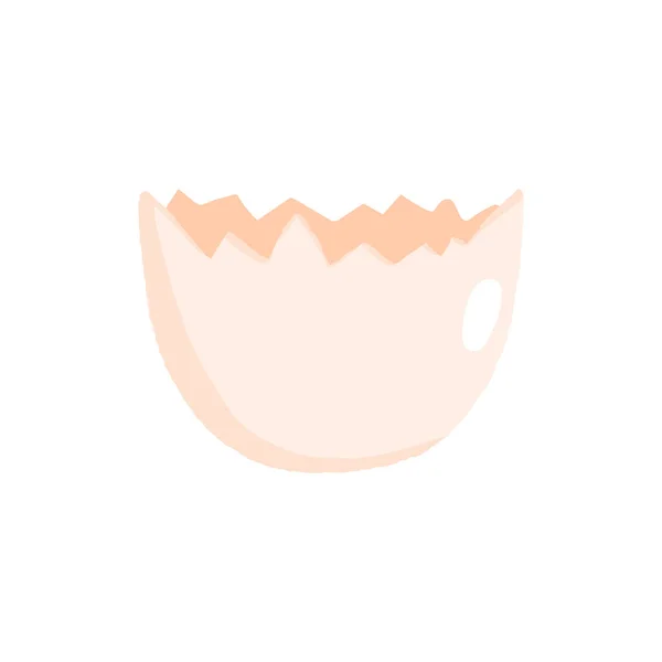 かわいいコンセプトの卵の殻のアイコンの背景 クリップパートの卵の殻の漫画のベクトルイラスト 白い上に隔離されたドアのシンボル — ストックベクタ
