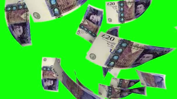 Fallende Pfund (Loop auf Greenscreen)) — Stockvideo