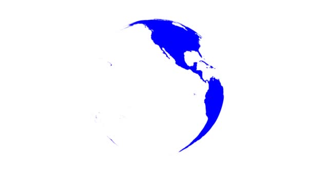 Globe de terre symbolique tournant sur blanc (boucle avec mat )