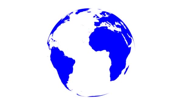 mapa světa zalomí na spinning světě (bílé pozadí)