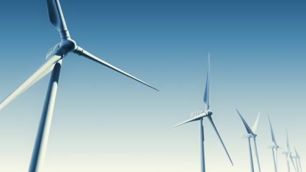 Turbinas de vento em azul (Loop com Matte ) — Vídeo de Stock
