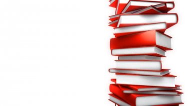 Kırmızı kitap yığın beyaz (Loop üzerinde)