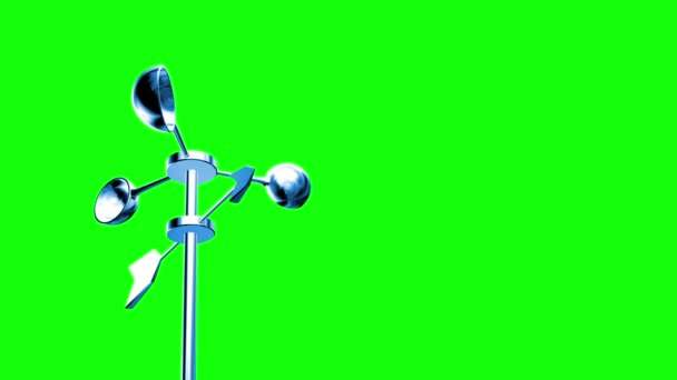 Анемометр (петля на зеленом экране ) — стоковое видео