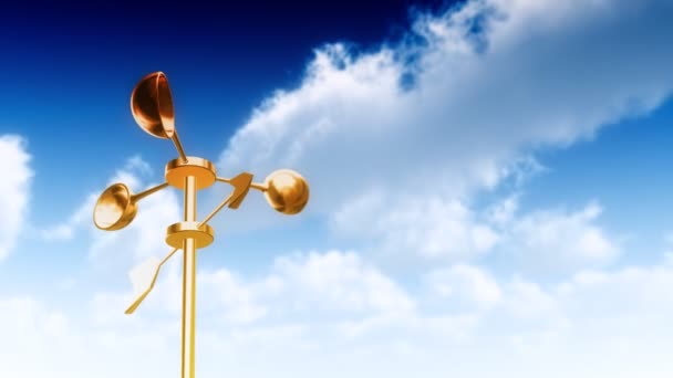 Anemometer Gold (Schleife) — Stockvideo