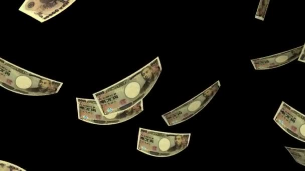 Spadające jenów (pętla, matowy) — Wideo stockowe