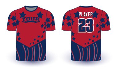 Tüm spor oyuncusu forma tasarımları zarif ve vahşi görünümlü. Spor kıyafetleri şablonu tüm sporlar için mükemmel. Gelişigüzel giyinen tasarımlar, gömlekler, moda giysileri ve her türlü spor malzemesi. 