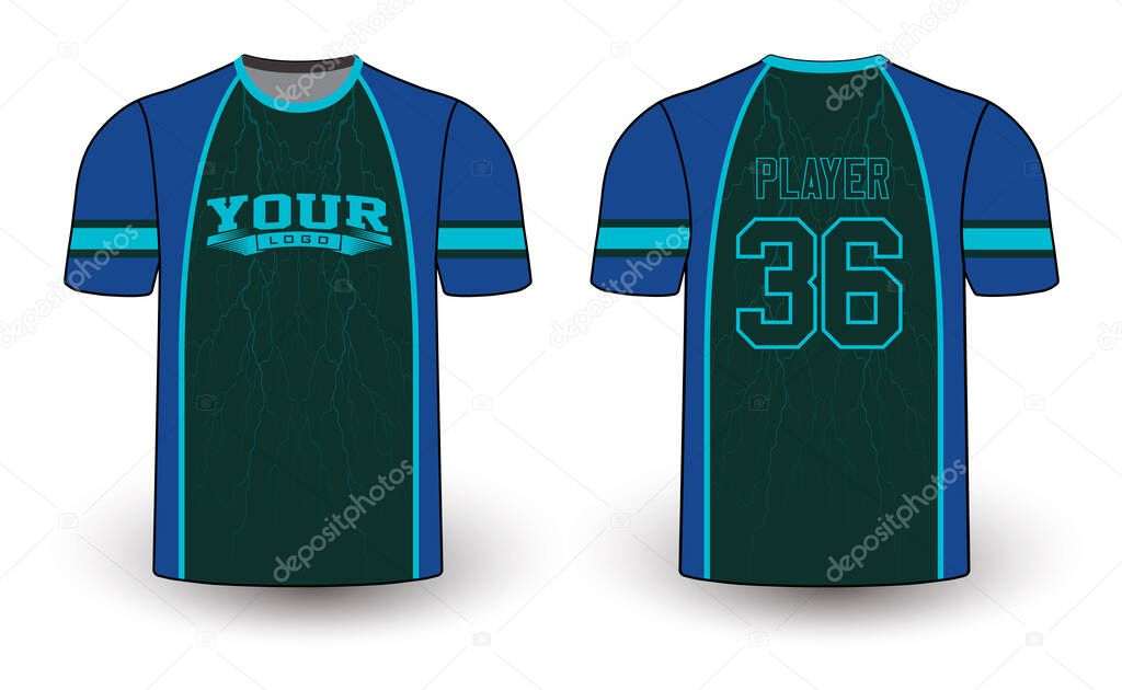 All sports player jersey design with an elegant edgy and wild look. Sports gear template mockup perfect fit for all sports. The designs that go on casual wear, shirts, fashions apparels, and all kinds of sports gear 