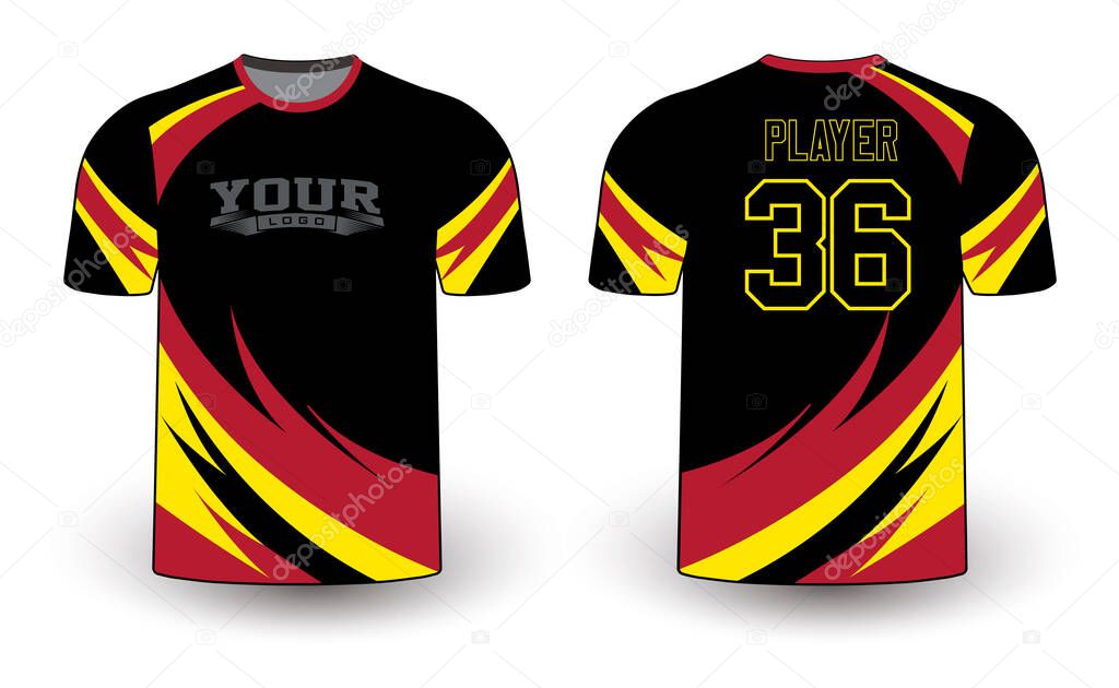 All sports player jersey design with an elegant edgy and wild look. Sports gear template mockup perfect fit for all sports. The designs that go on casual wear, shirts, fashions apparels, and all kinds of sports gear 