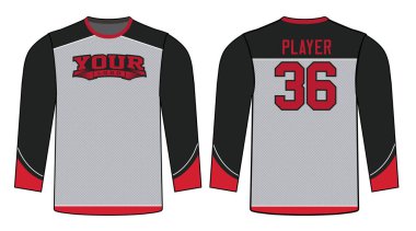 Tüm spor oyuncuları uzun kollu forma tasarımları zarif ve vahşi görünümlü. Spor kıyafetleri şablonu tüm sporlar için mükemmel. Tasarımlar gündelik kıyafetlere, gömleklere, moda kıyafetlere ve her türlü spor malzemesine sahip.