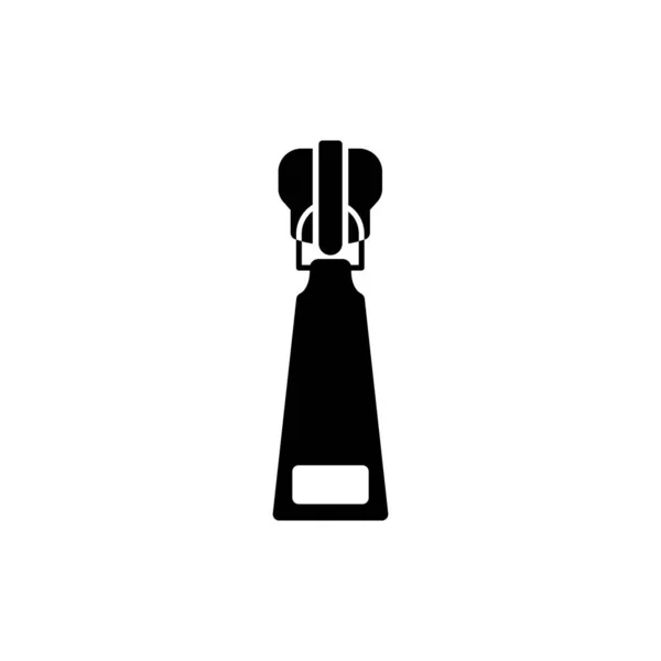 ジッパー。白色の背景に単離された固体ベクトル黒アイコン — ストックベクタ