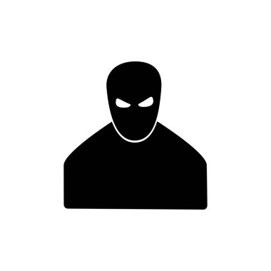 Incognito icon. Confidential anonymous web browsing. Hacker icon. Spy software icon. Solid black vector icon isolated on white background