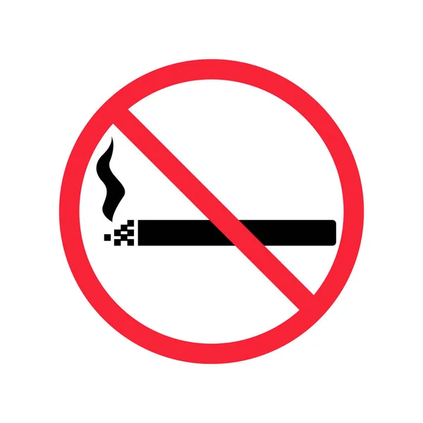 No smoking. Icon prohibition of cigarettes, tobacco smoking. Symbol of harm to health, bad habits. Stop cigarettes. Solid black vector icon isolated on white background — Image vectorielle