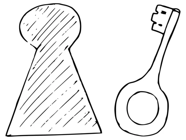 Clé et trou de serrure — Image vectorielle