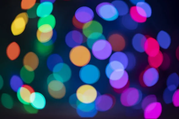 Defocused Christmas Lights Blue Red Yellow Green Shades Very Peri — Stock Photo, Image