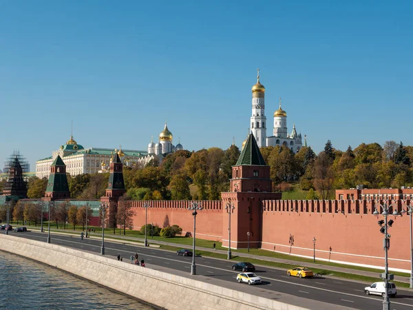 Moscou Russie Octobre 2021 Vue Mur Kremlin Remblai Rivière Moscou — Photo