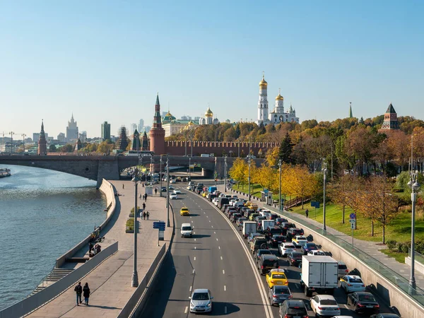 Moscou Russie Octobre 2021 Parc Zaryadye Pont Flottant Vue Sur — Photo