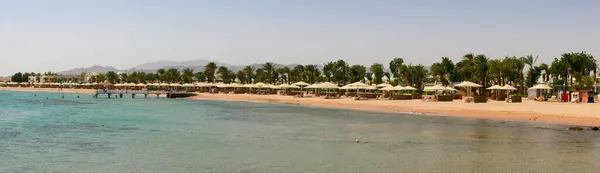 Hurghada Egypten September 2021 Panoramautsikt Över Röda Havets Kust Folk — Stockfoto